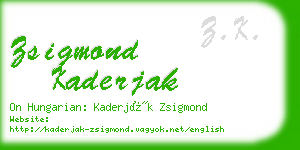 zsigmond kaderjak business card